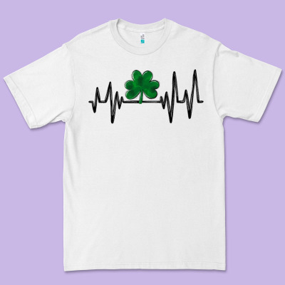 Shamrock Heartbeat Premium Tee Designed By Maliassmallbusiness