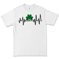 White shamrock heartbeat Premium Tee - MaliasSmallBusiness