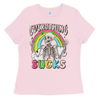 Bubblegum Pink everything sucks Ladies Tee - MaliasSmallBusiness