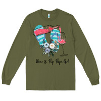 Army Green Wine Flip Flops Girl Long Sleeve Tee - Bettercallsaul