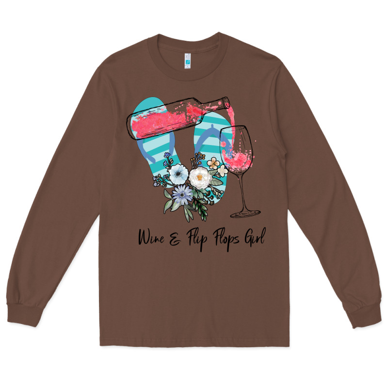 Wine Flip Flops Girl Long Sleeve Tee by Bettercallsaul | Teevron