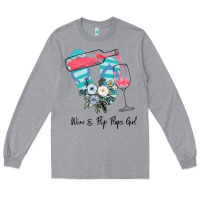 Heather Grey Wine Flip Flops Girl Long Sleeve Tee - Bettercallsaul