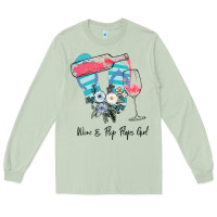 Matcha Wine Flip Flops Girl Long Sleeve Tee - Bettercallsaul
