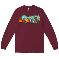 Burgundy american football coffee cups Long Sleeve Tee - Jasminsmagicworld