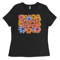 Black choose happy Ladies Tee - MaliasSmallBusiness