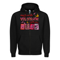 Black my favorite valentine calls me mama Zipper Hoodie - OliviaCreatesArt