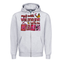 Heather Grey my favorite valentine calls me mama Zipper Hoodie - OliviaCreatesArt