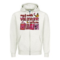 Oatmeal Heather my favorite valentine calls me mama Zipper Hoodie - OliviaCreatesArt