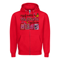 Red my favorite valentine calls me mama Zipper Hoodie - OliviaCreatesArt