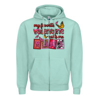 Seafoam my favorite valentine calls me mama Zipper Hoodie - OliviaCreatesArt