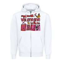 White my favorite valentine calls me mama Zipper Hoodie - OliviaCreatesArt