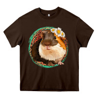 Chocolate Brown floral leopard guinea pigs Heavy Core Tee - Jasminsmagicworld