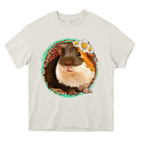 Cream floral leopard guinea pigs Heavy Core Tee - Jasminsmagicworld