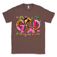 Chestnut with god all things are possible black woman Classic Tee - LillyAllenDesigns
