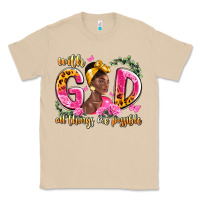 Mushroom with god all things are possible black woman Classic Tee - LillyAllenDesigns