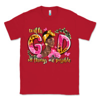 Red with god all things are possible black woman Classic Tee - LillyAllenDesigns