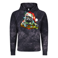 Cloud Black christmas scottish fold cat Vintage Hoodie - LillyAllenDesigns