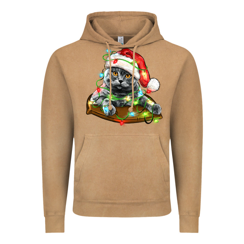 Christmas Scottish Fold Cat Vintage Hoodie by LillyAllenDesigns | Teevron