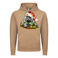 Vintage Coffee christmas scottish fold cat Vintage Hoodie - LillyAllenDesigns