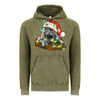 Vintage Olive christmas scottish fold cat Vintage Hoodie - LillyAllenDesigns