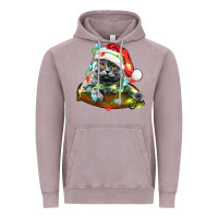Vintage Zinc christmas scottish fold cat Vintage Hoodie - LillyAllenDesigns