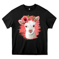 Black floral baby goat Heavy Core Tee - Jasminsmagicworld