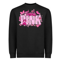 Black Think pink Cancer Awareness Heavyweight Sweatshirt - HowdyJamesFarm