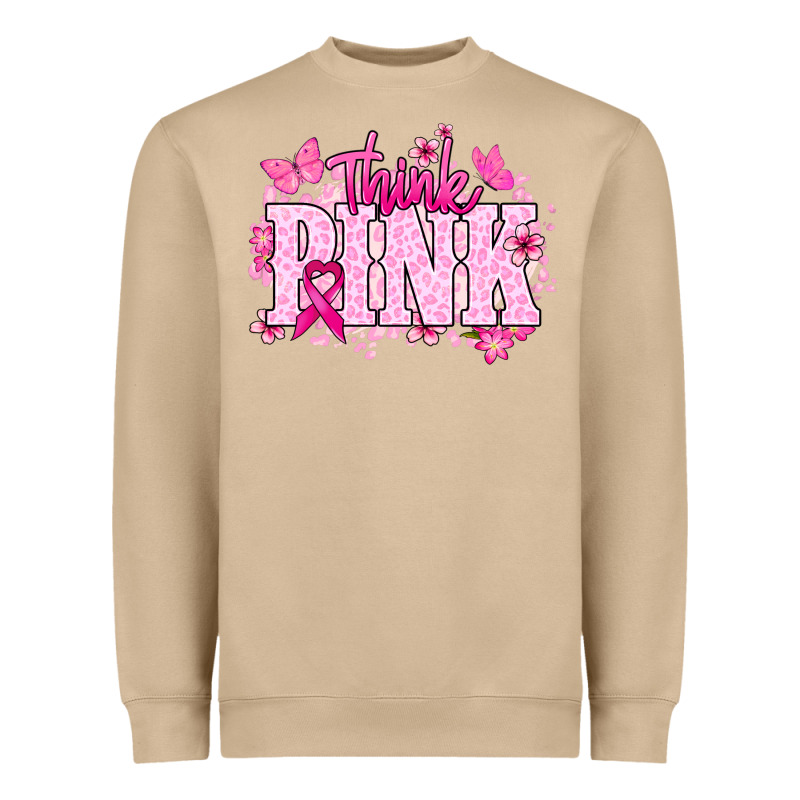 Think Pink Cancer Awareness Heavyweight Sweatshirt by HowdyJamesFarm | Teevron