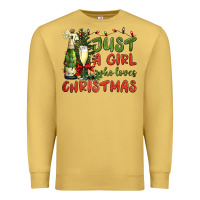 Antique Gold just a girl who loves christmas Premium Sweatshirt - BundleAndBundleShop