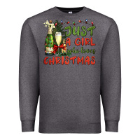 Charcoal Heather just a girl who loves christmas Premium Sweatshirt - BundleAndBundleShop