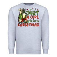 Heather Grey just a girl who loves christmas Premium Sweatshirt - BundleAndBundleShop