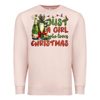 Pale Pink just a girl who loves christmas Premium Sweatshirt - BundleAndBundleShop
