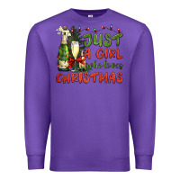 Purple just a girl who loves christmas Premium Sweatshirt - BundleAndBundleShop