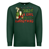 Sports Green just a girl who loves christmas Premium Sweatshirt - BundleAndBundleShop
