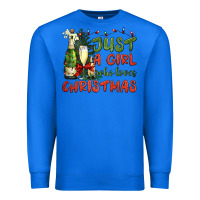 True Royal just a girl who loves christmas Premium Sweatshirt - BundleAndBundleShop