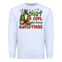 White just a girl who loves christmas Premium Sweatshirt - BundleAndBundleShop