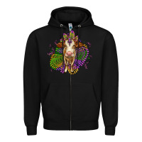 Black simmental mardi gras Zipper Hoodie - OliviaCreatesArt