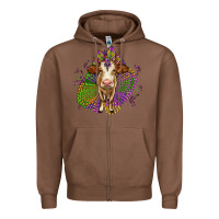 Chestnut simmental mardi gras Zipper Hoodie - OliviaCreatesArt
