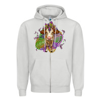 Dove Grey simmental mardi gras Zipper Hoodie - OliviaCreatesArt