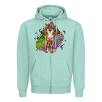 Seafoam simmental mardi gras Zipper Hoodie - OliviaCreatesArt