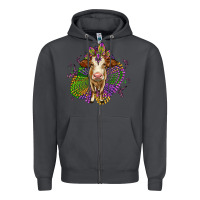 Smoke simmental mardi gras Zipper Hoodie - OliviaCreatesArt