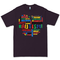 Plum autism heart Premium Tee - MaliasSmallBusiness