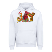 White Joy Rooster Urban Hoodie - LillyAllenDesigns