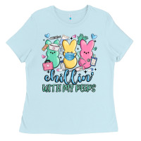 Baby Blue chillin with my peeps Ladies Tee - MaliasSmallBusiness