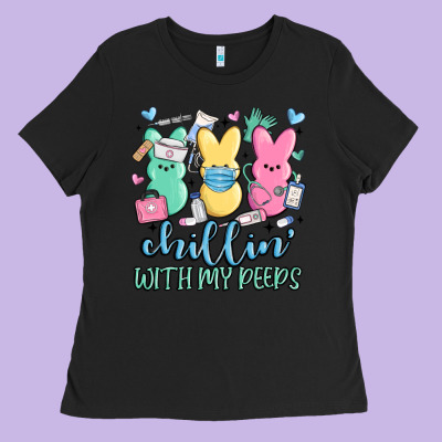 Chillin With My Peeps Ladies Tee Designed By Maliassmallbusiness