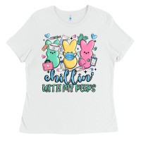 White chillin with my peeps Ladies Tee - MaliasSmallBusiness