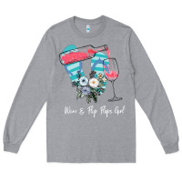 Heather Grey Wine Flip Flops Girl Long Sleeve Tee - Bettercallsaul