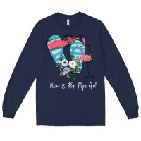 Navy Wine Flip Flops Girl Long Sleeve Tee - Bettercallsaul