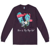 Plum Wine Flip Flops Girl Long Sleeve Tee - Bettercallsaul