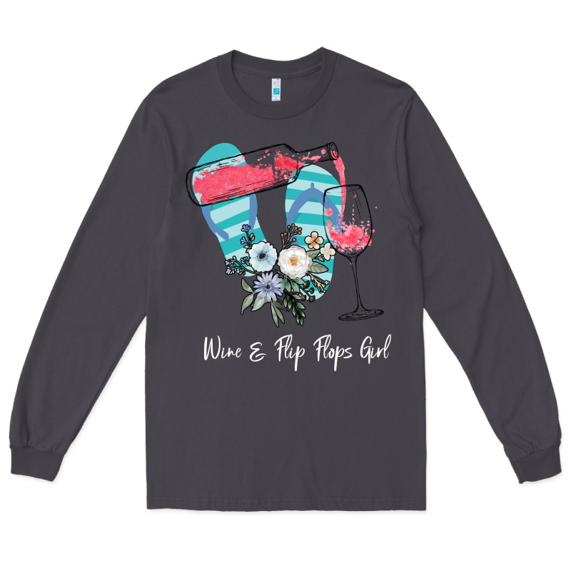 Wine Flip Flops Girl Long Sleeve Tee by Bettercallsaul | Teevron